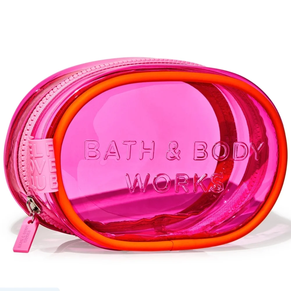 Bath & Body Works Vibrant Pink Zippered Cosmetic Bag NEW RARE
